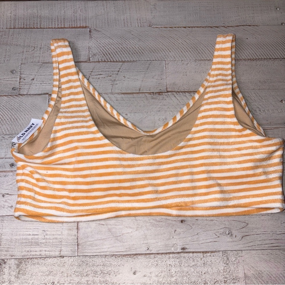Old Navy Orange & Cream Striped Swim Top Beach Vacation V-Neck 3X & 4X - Picture 15 of 16